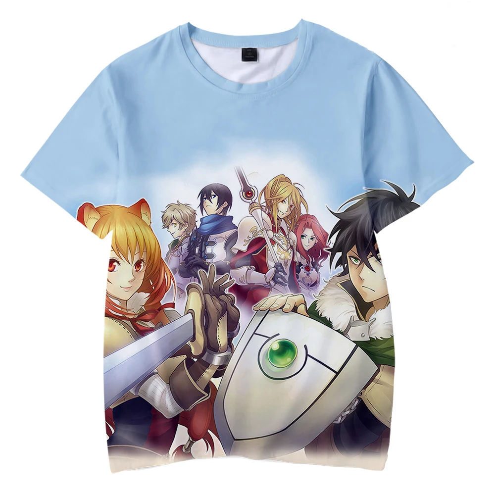 

The Rising of The Shield Hero T-Shirt Anime Cosplay 3D stampato Streetwear uomo donna moda T-Shirt oversize Harajuku T-Shirt top