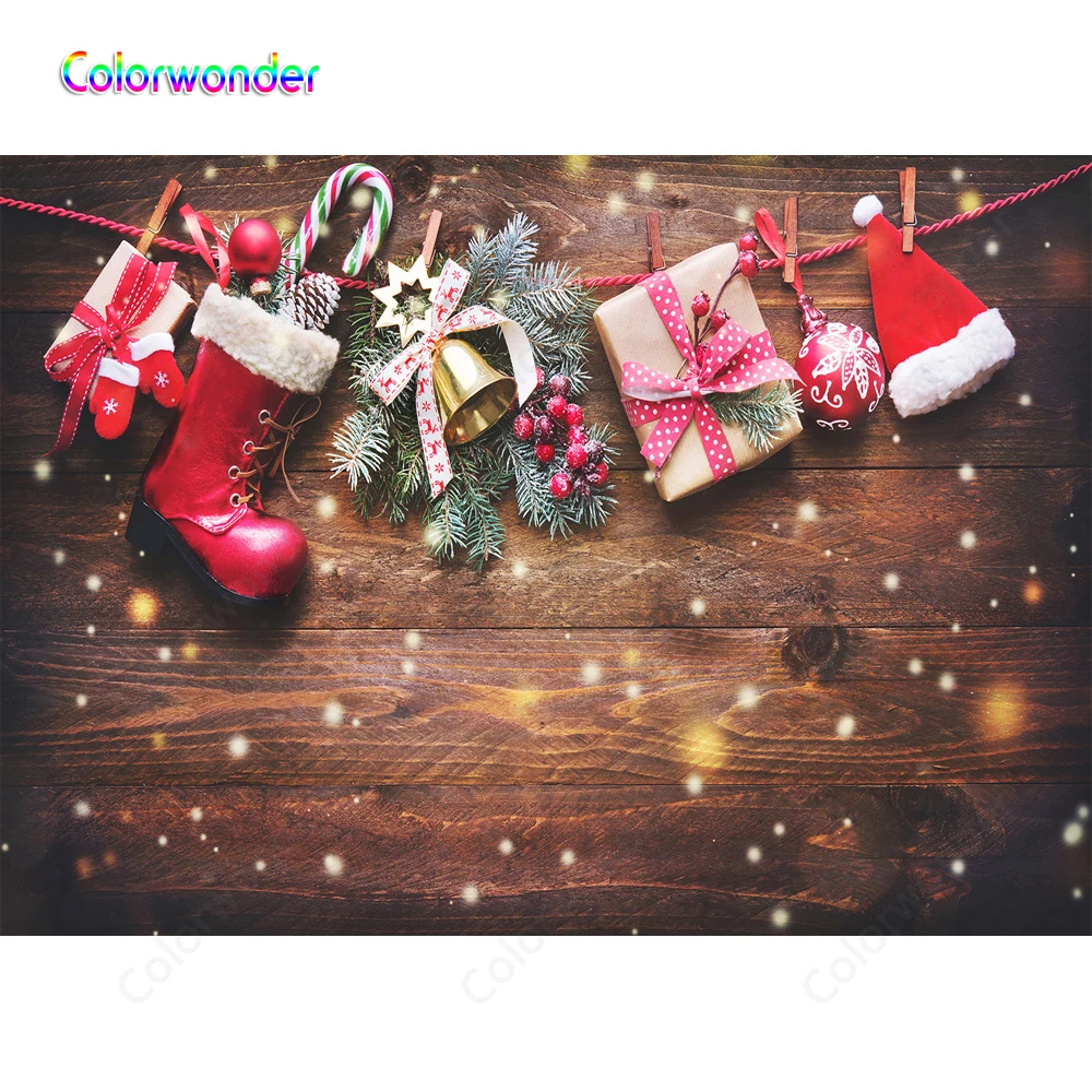 

Photography Backdrop Wood Gifts Christmas Party Background Decor Children Photocall Backdrop Photo Studio Banner
