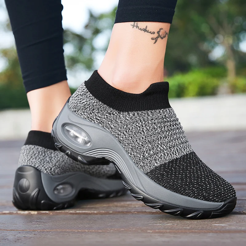 2021 Spring Summer Women Casual Shoes Fashion Sneakers Mesh Breathable Women's Platform Tennis Sock Shoes