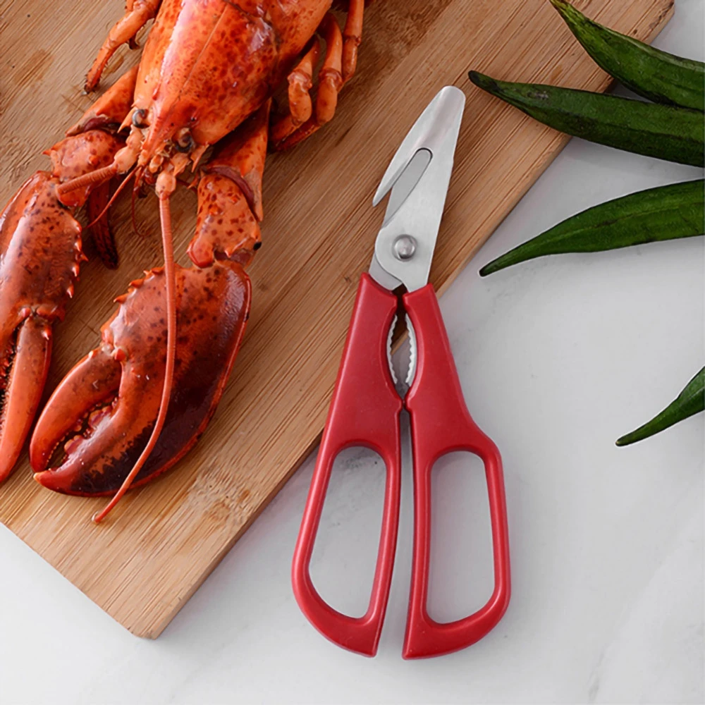 Stainless Steel Seafood Scissors Lobster Fish prawn peeler Shrimp Crab Shears Snip Shells Kitchen seafood Tools | Дом и сад