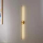 Длинные настенные светодиодсветодиодный лампы в скандинавском стиле, Горизонтальные и вертикальные железные светильники для стен, зеркальный минималистичный настенный светильник, золотистые, хромисветильник бра