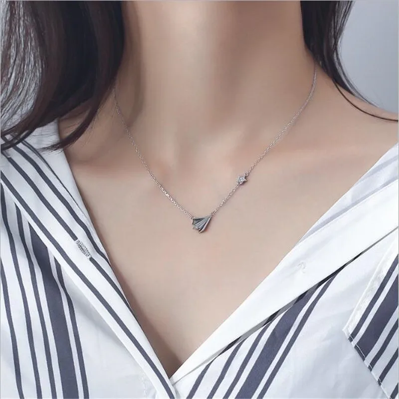 Новинка изысканный бумажный самолет детства Модные посеребренные ювелирные