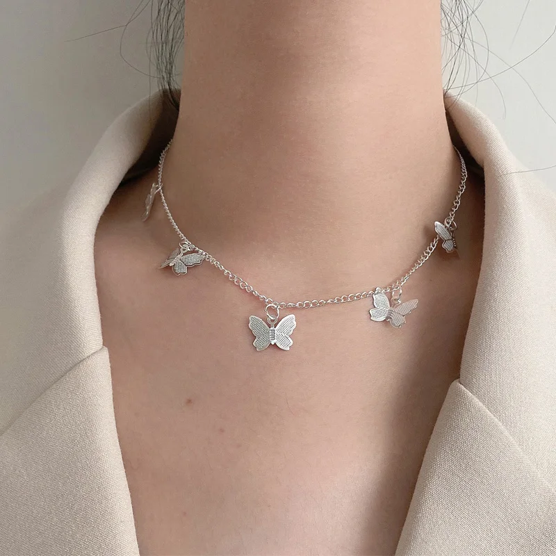 Женское Ожерелье чокер с подвеской бабочкой цепь золотого цвета в богемном стиле