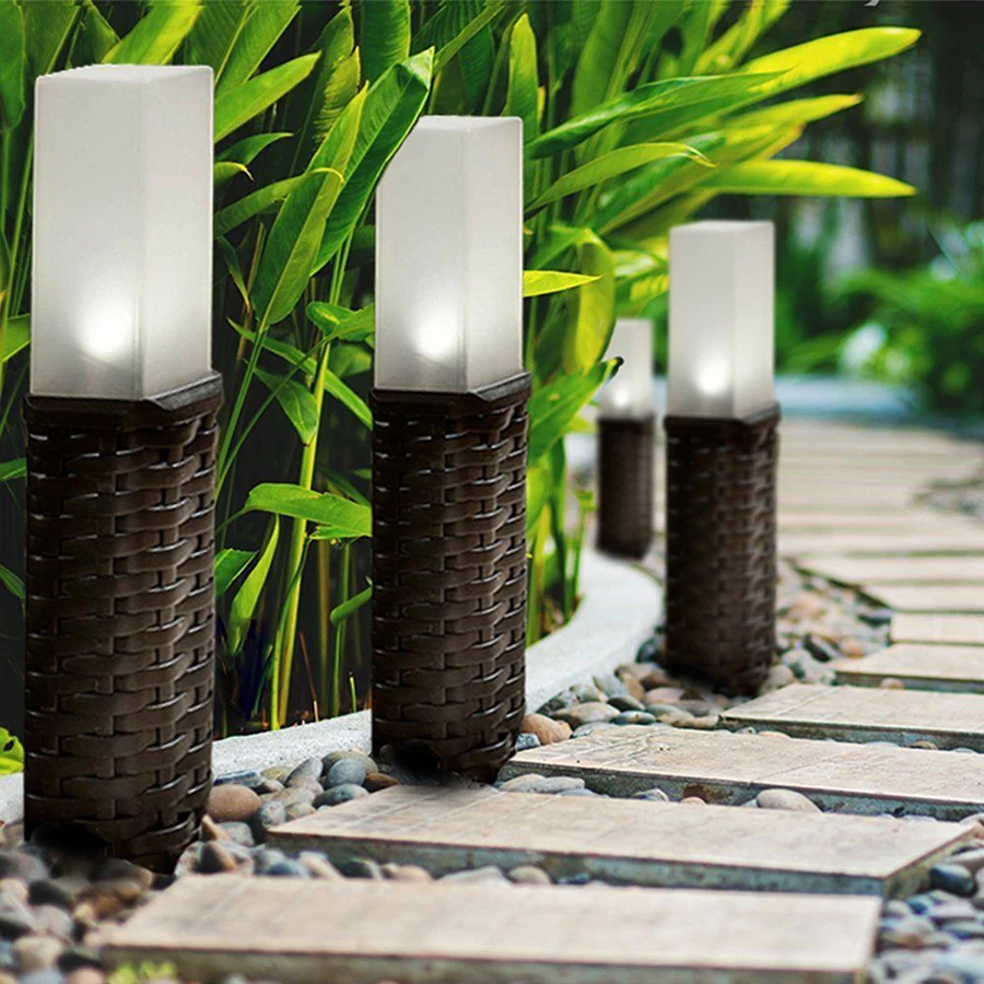 

LED Solar Lawn Light Outdoor Garden Plastic Rattan Stake Lamp Courtyard Patio Pathway Landscape Lights Waterproof Ground Lamps