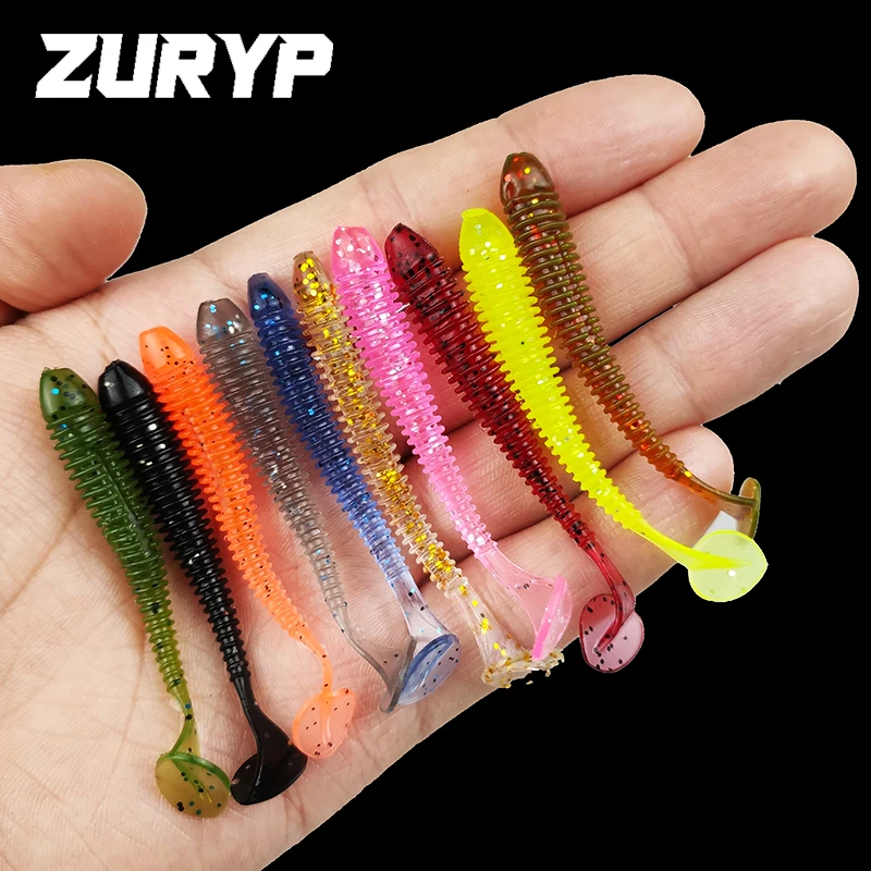 ZURYP 10 шт./лот мягкие приманки силиконовые 55 мм 75 Товары для рыбалки пресноводная