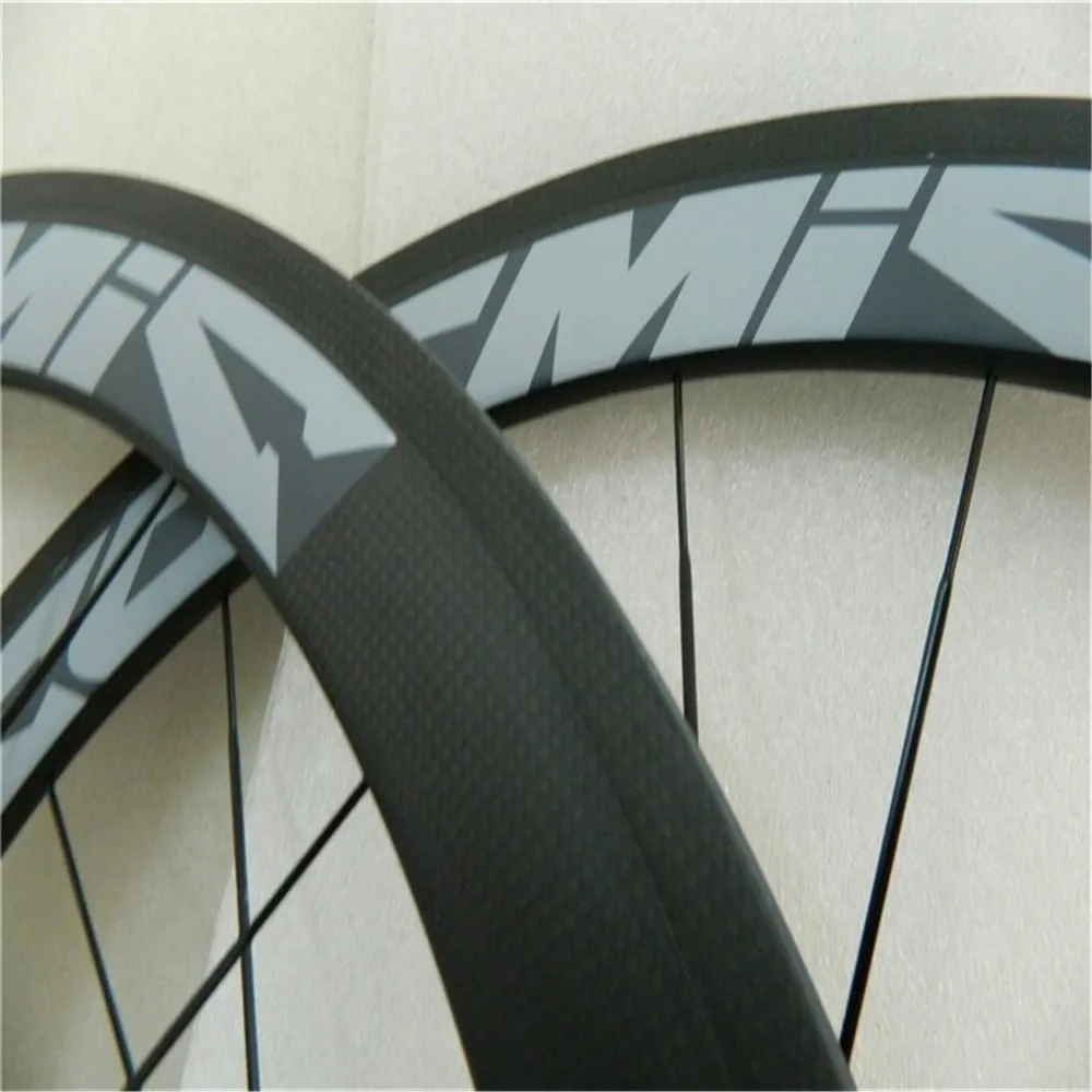 

50mm Carbon Wheels Gray logo 50mm full carbon matt glossy finish Weelsets Road Bike Wheelset