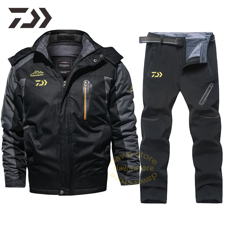 

Daiwa Winter Fishing Suit for Fishing Jacket Waterproof Fishing Clothes Windproof Warm Thick Fishing Pants Sports Fishing Wear