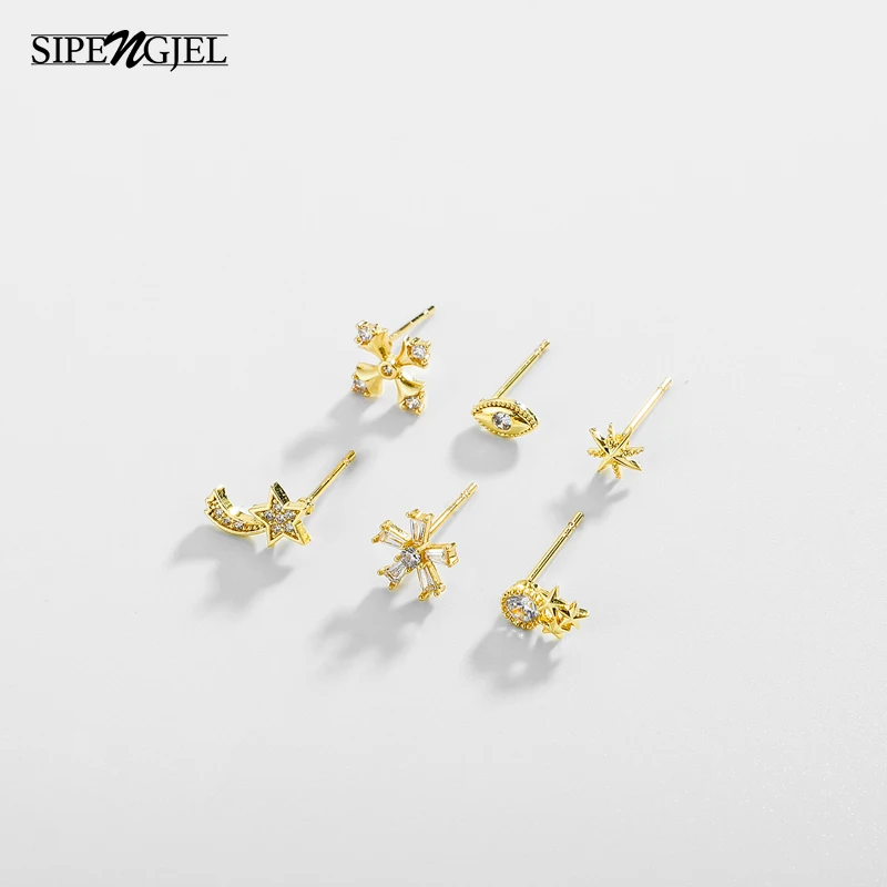 

Fashon New Eye And Flower Set Earrings Luxury Personality Korean Women Cz Star Earrings For Girls Man Jewellery 2020