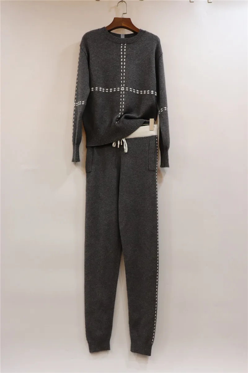 Новинка кашемировые вязаные костюмы женские модные цветные теплые свитера и