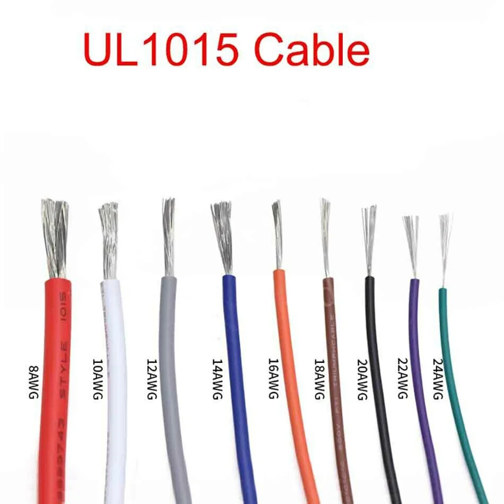 1 метр UL1015 электронные провода многожильный провод кабель Шнур 8AWG 14AWG 16AWG 18AWG 20AWG