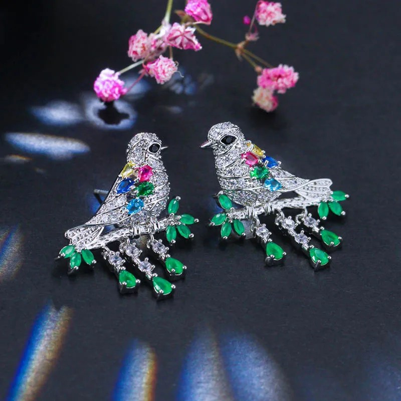 Pera уникальные модные женские серебряные ювелирные изделия с птицами большой