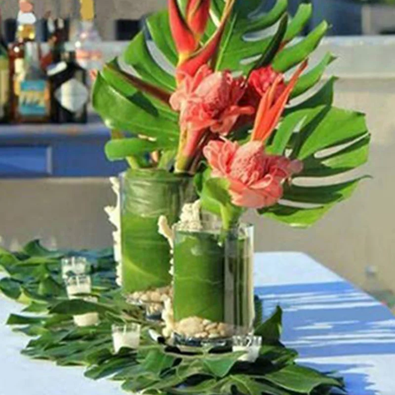 60 шт. 6 видов искусственных пальмовых листьев тропические растения|Искусственные