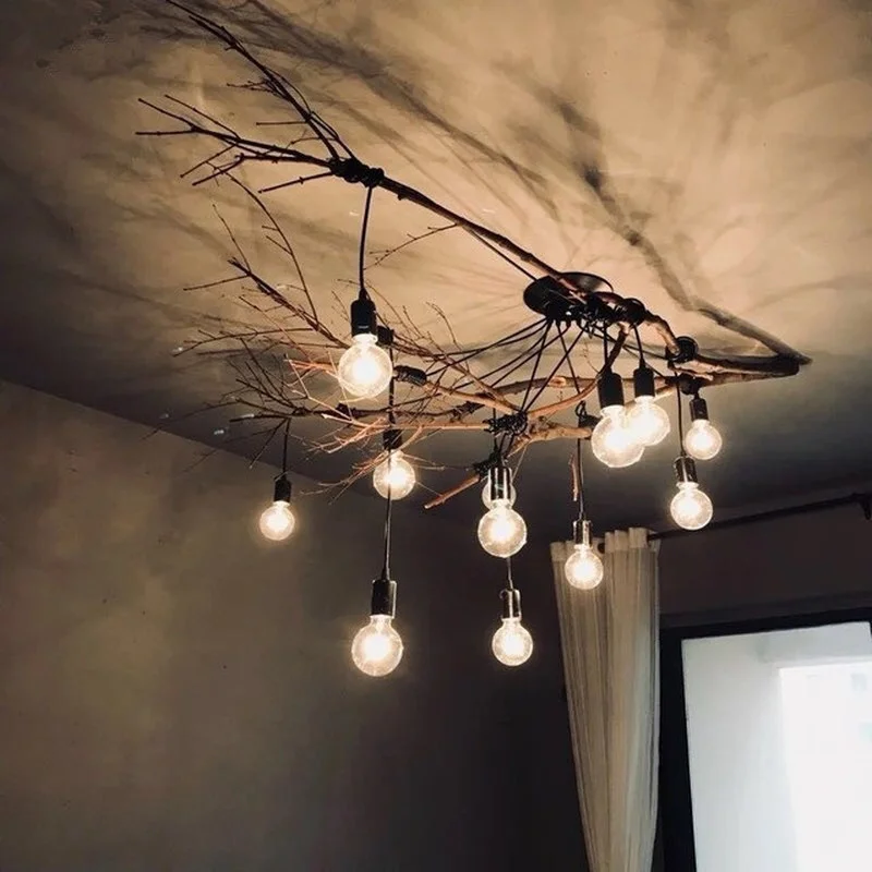 Скандинавская светодиодная люстра E27 в стиле индастриал современный винтажный