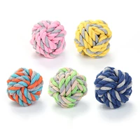 1pcs colorful dog gnaws toy cotton rope ball ball dog bite toy chew teething ball interactive puppy training fun pet product