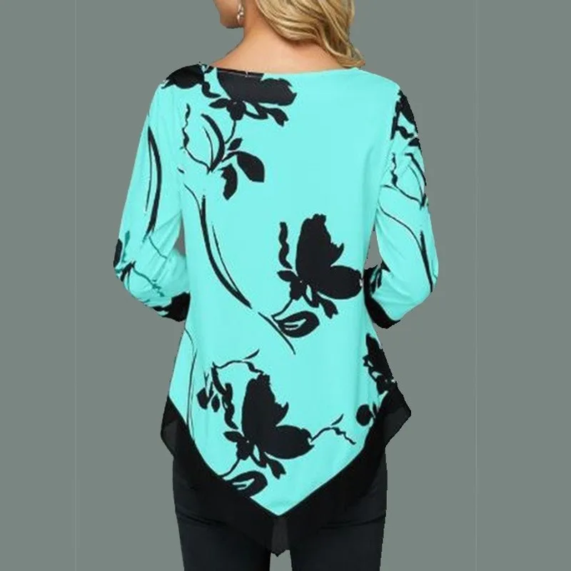 2019 Autumn Plus Size Shirt Floral Tshirt Women Laydies Office Top Long Sleeve Casual T Work shirts | Женская одежда