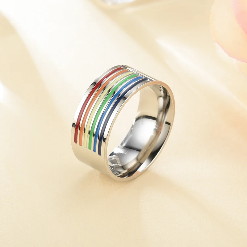 2020 кольцо Радужное гордости из нержавеющей стали мужские ювелирные изделия