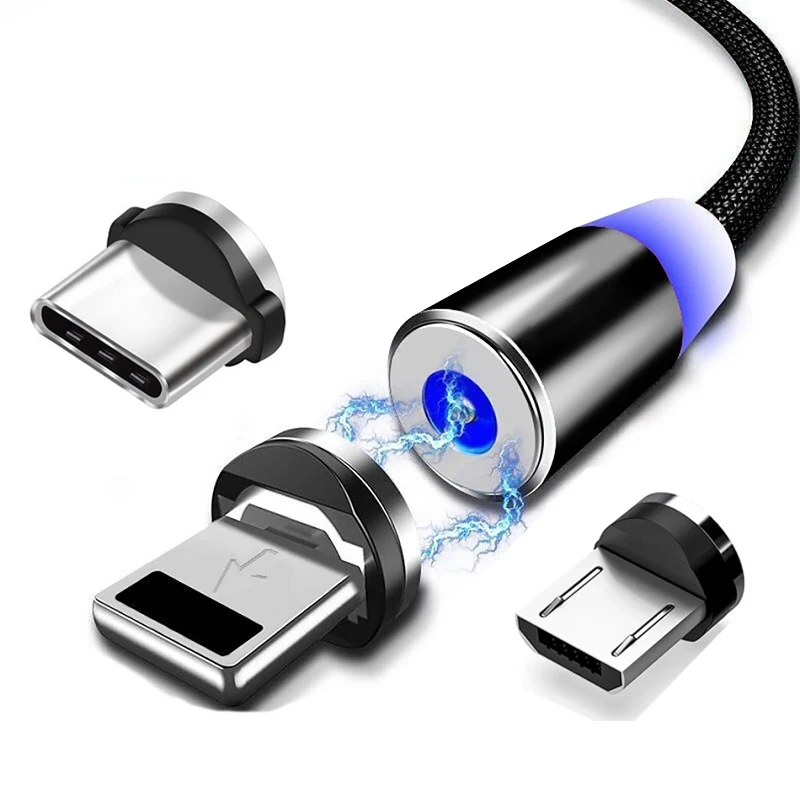 

Magnetic charging cable For iPhone 12 11 Xiaomi Samsung Huawei Type C Cable LED Fast Charging cable for Andriod Usb c and IOS