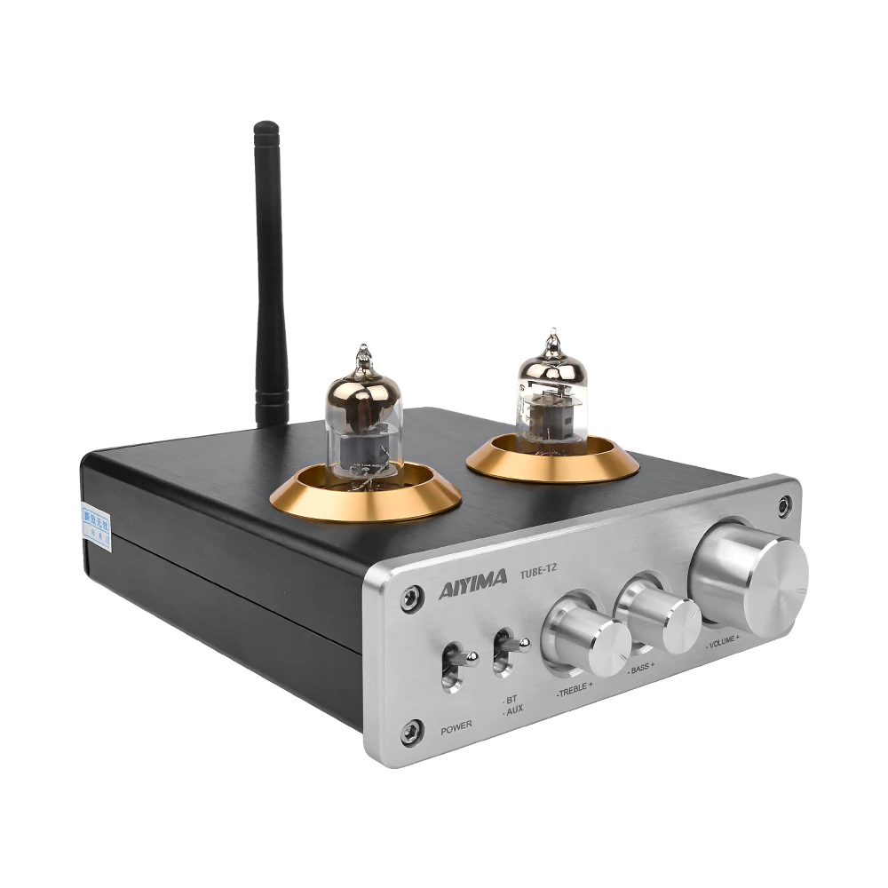Silver AIYIMA Amplificador Bluetooth 5,0 Домашний Предварительный усилитель ламповый предусилитель 6J1 вакуумный ламповый предусилитель HiFi аудио усилитель DIY домашний кинотеатр - Цвет: Silver