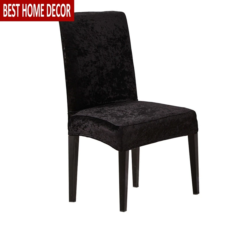 

1/2/4/6Pcs Velvet Stretch Dining Chair Cover Stretch Elastic Dining Chair Removable Spandex Chair Slipcover for Wedding Banquet