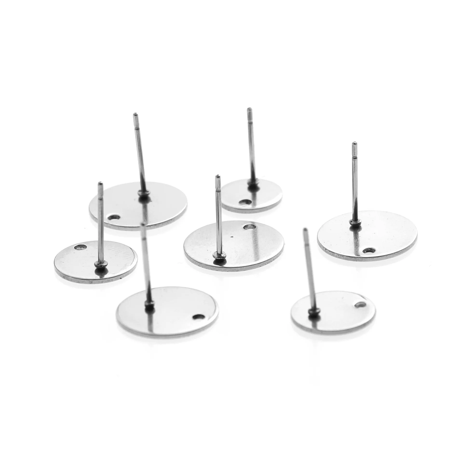 

Hobbyworker Ear Post Blank Earrings Base Wholesale Stainless Steel Making Jewelry Accessories Clasps & Hooks Silver Gold