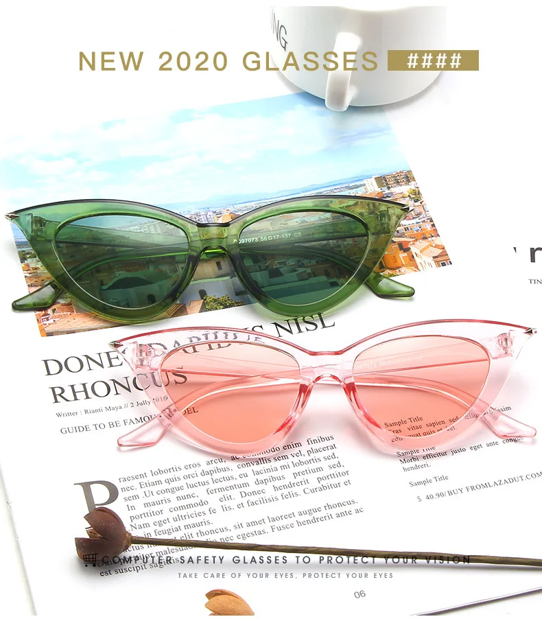 

New Retro Cat Eye Sunglasses Men Women Brand Designer Sun Glasses for Male Female Stylish Eyewear Vintage Oculos De Sol UV400
