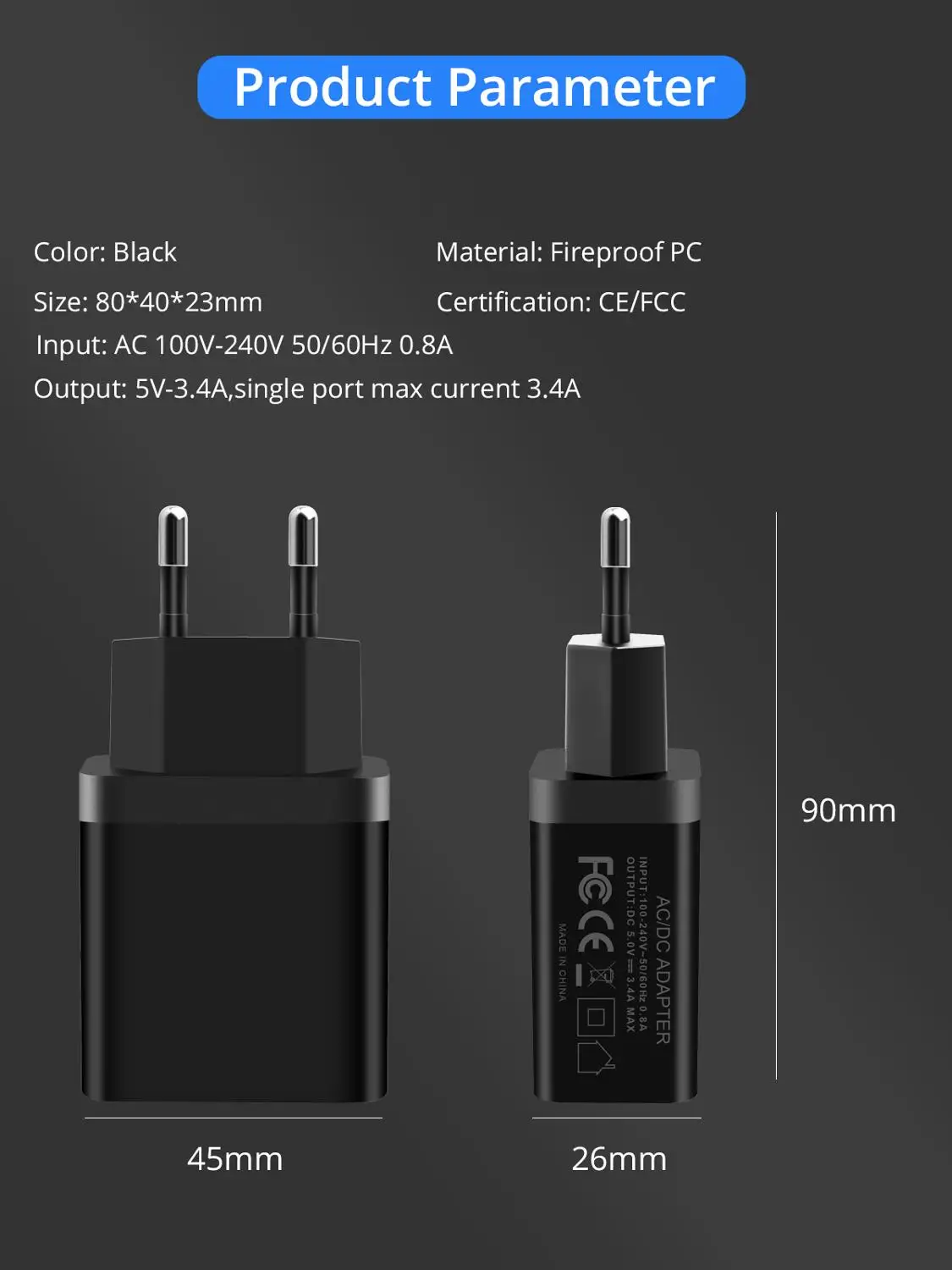 Ankndo 2 порта USB зарядное устройство адаптер Быстрая зарядка светодиодный дисплей зарядное устройство для телефона Быстрая зарядка ЕС вилка настенное зарядное устройство для Xiaomi huawei