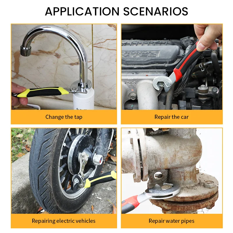 

Universal Alloy open ratchet wrench multifunctional tool set outdoor wrench universal wrench multi-purpose durable movable wren