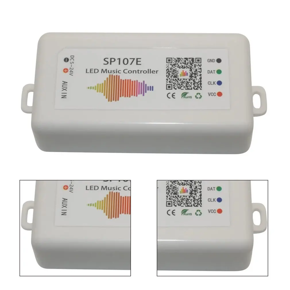 

SP107E DC5V-24V LED Light Controller With Wireless RGB SPI Full Color Music Control By Phone APP For 2812 2811 1903
