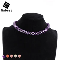 women natural stone crystal onyx choker necklace red wein stone india agates short clavicle chain female party jewelry 36cm