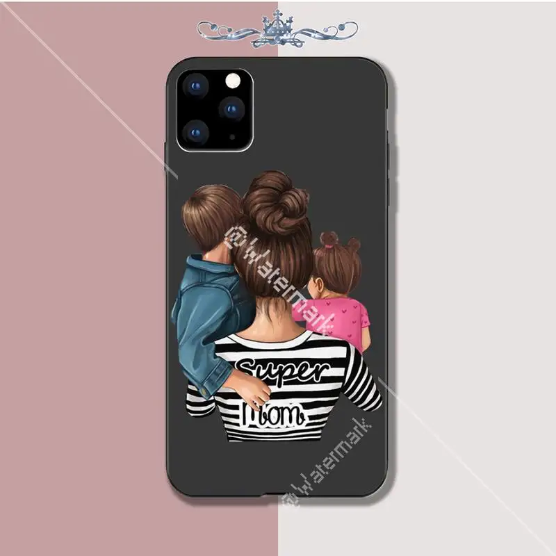 Супер папа для мам и дочек близнецов детская силиконовый чехол мобильного