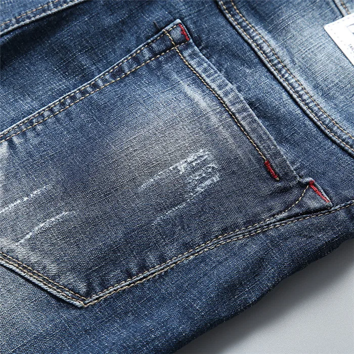 2021 Новая летняя мужская стрейч короткие джинсы модный Повседневный Slim Fit