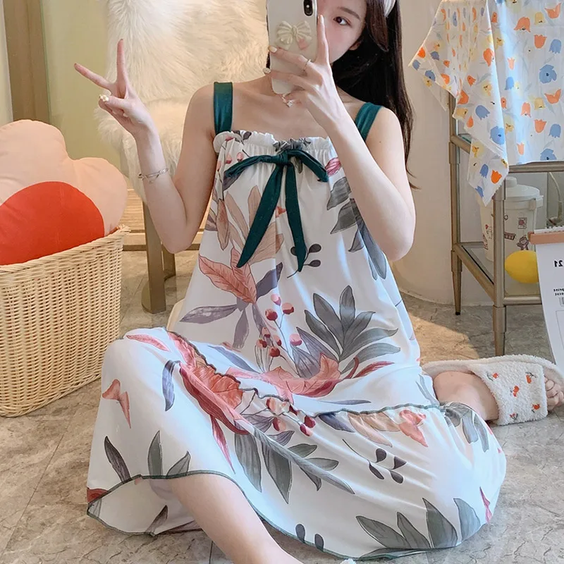 Женская ночная рубашка хлопковая Сексуальная Повседневная Домашняя одежда на