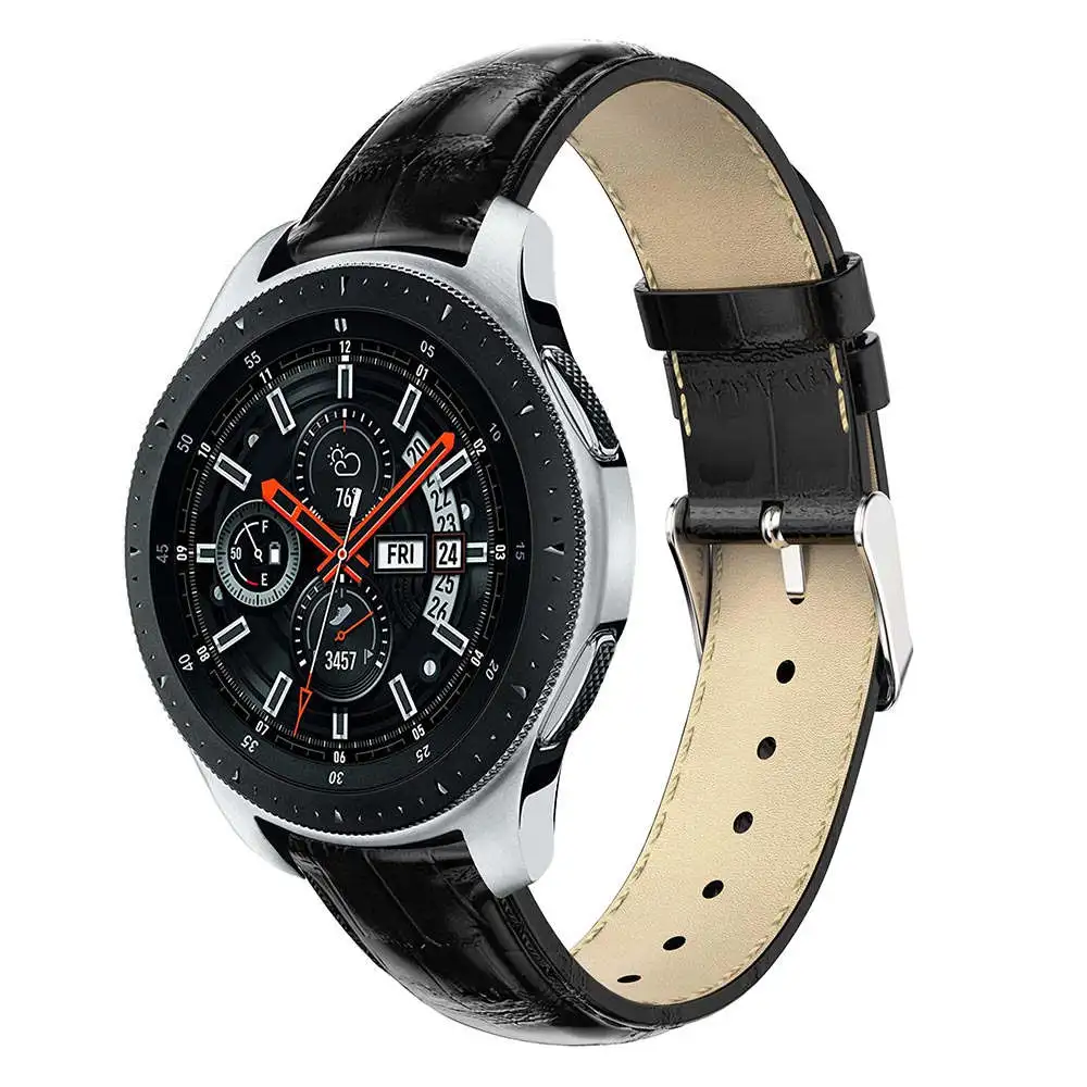 22 мм 20 мм крокодиловый ремешок для samsung gear Sport S2 S3 Classic Frontier Galaxy Watch 42 46 мм Band Huami Amazfit Bip huawei GT 2