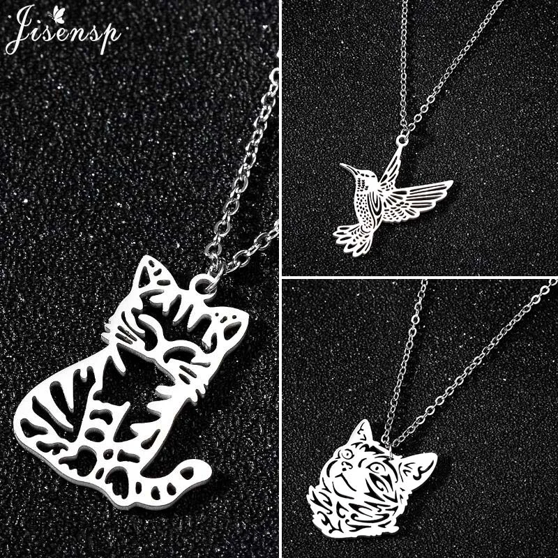 Jisensp винтажные открытые ожерелья с котом в стиле панк подвески милым котенком