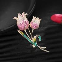 european and american temperament wedding jewelry brand design fashion suit brooches pins cubic zirconia rose flower corsage