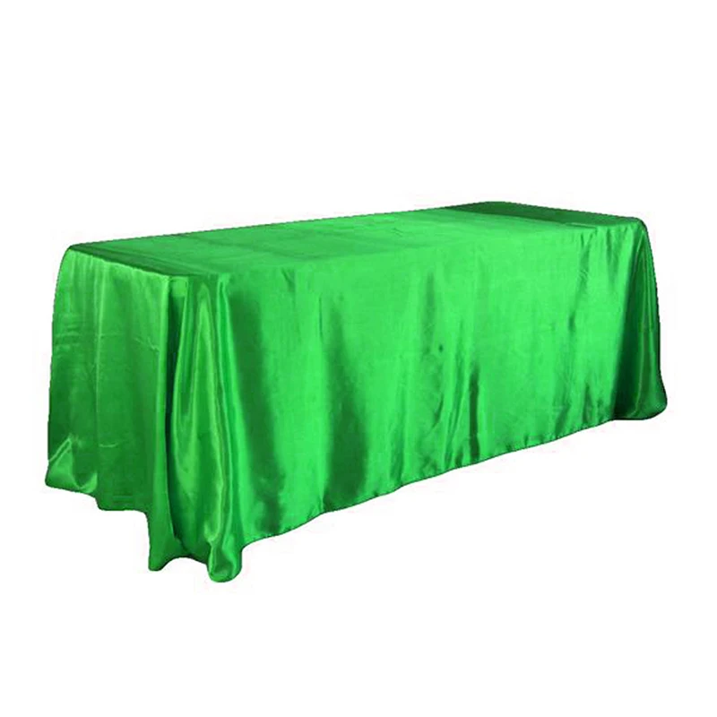 Green 5 шт. 228x335 см белая/черная скатерть из полиэстера для свадебного стола прямоугольная атласная Скатерть для украшения свадебной вечеринки - Цвет: Green