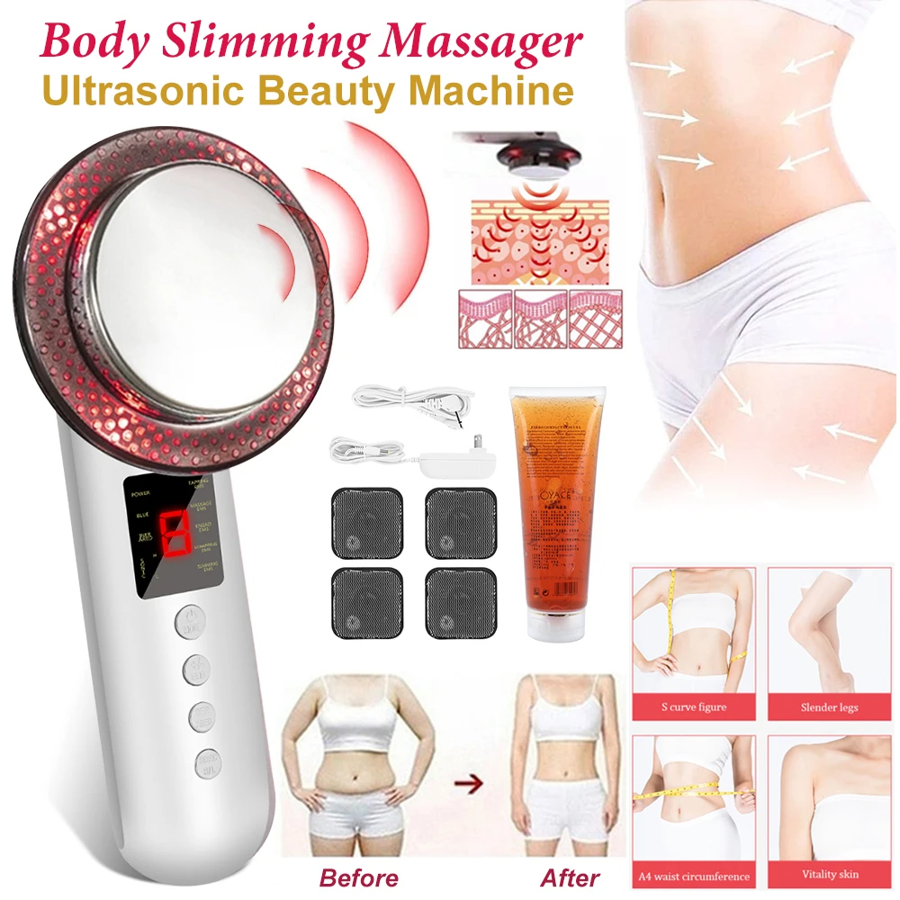 Три-в-одном EMS микро-Текущий массажный красного и синего цветов средства ухода за