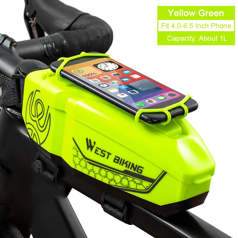 

Hot Sale Bicycle Bag Front Tube Bike Phone Bag Touch Screen Saddle Bag Waterproof Cycling Frame 4.0-6.5 Inch MTB Bag Accessories