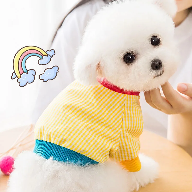 

Dog Clothes Fashion Contrast Color Pet Vest Breathable Cool and Comfortable Puppies Shirt Suitable Teddy Chihuahua Cat Clothes