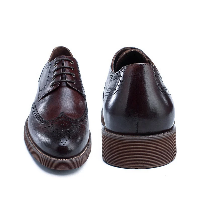 Мужские туфли-броги ручной работы оксфорды из натуральной кожи с перфорацией