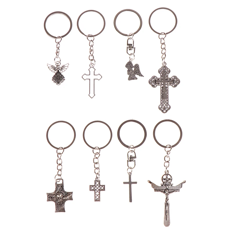 

1 Piece Vintage Jesus Christianity Accessory Car Keychain Cross Keychain Handmade DIY Jewelry Car Key Chain Ring Holder