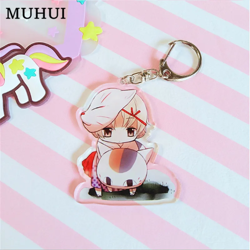 

Cute Cartoon Japan Natsume Yuujinchou Nyanko Sensei Cat acrylic Keychain Key Ring Car Purse Bag Pendant Figure Toy