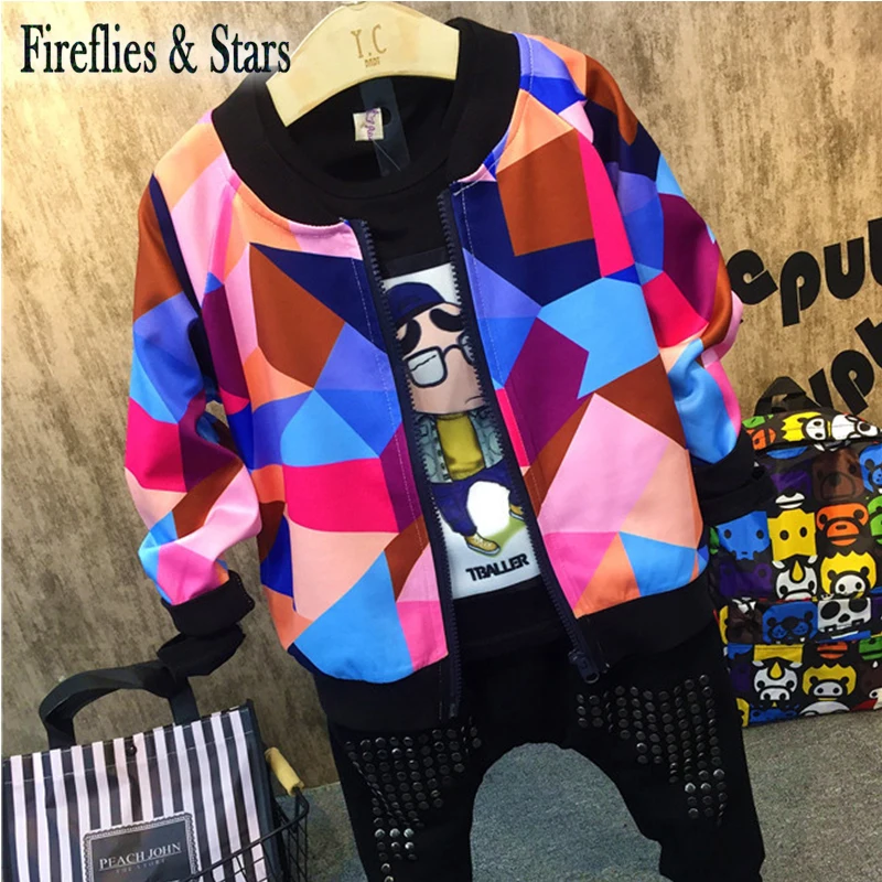 2 шт. детский спортивный костюм с геометрическим рисунком на возраст 2-7 лет |