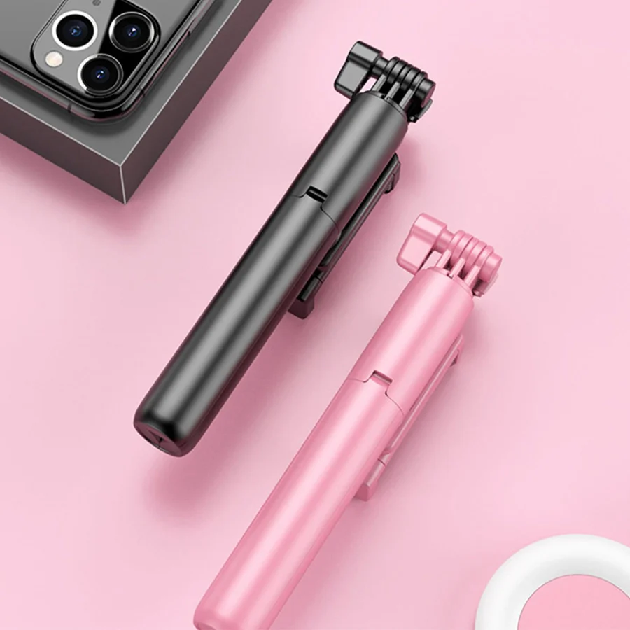 Mobile phone Bluetooth tripod remote control selfie stick double shot beauty lamp holder new series | Электроника