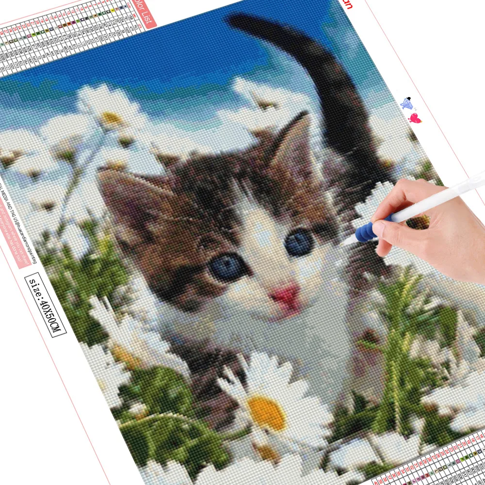 HUACAN 5D DIY Алмазная картина кошка полная квадратная вышивка продажа Стразы