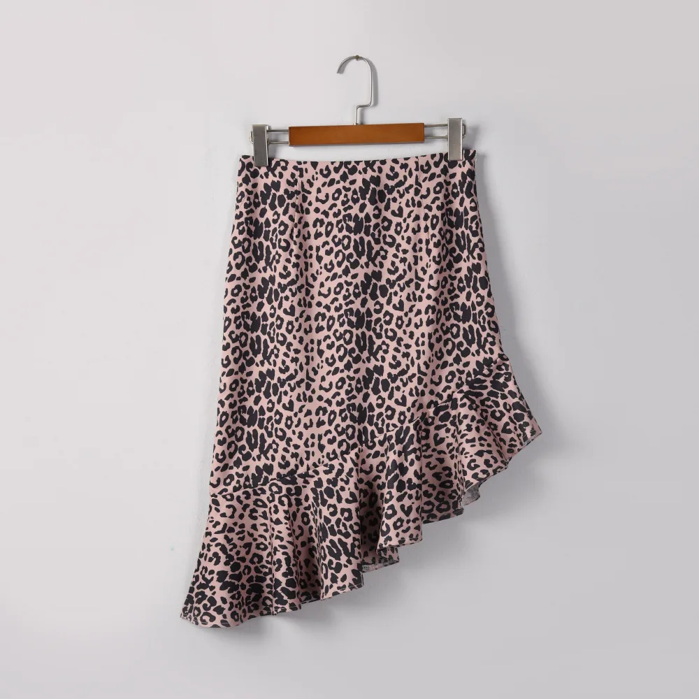 Юбка женская леопардовая трапециевидная Повседневная мини-юбка для работы и