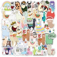 103050 pcs cute alpaca animated cartoon graffiti laptop suitcase skateboard waterproof stickers decorative toys wholesale