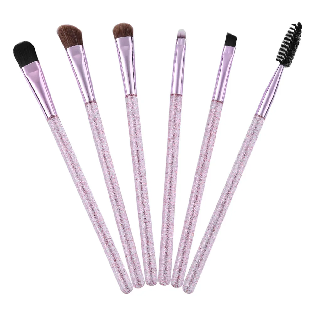 

6pcs Professional Crystal Makeup Brushes Set Eye Shadow Eyebrow Foundation Blush Makeup Brush Tool Beauty Face Cosmetic Pens Set
