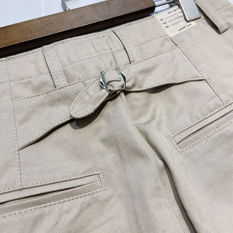 

Best Men Women Quality Khaki KAPITAL Cargo Pants Hip-Hip Bone Embroidery Fashion Casual Denim Trousers