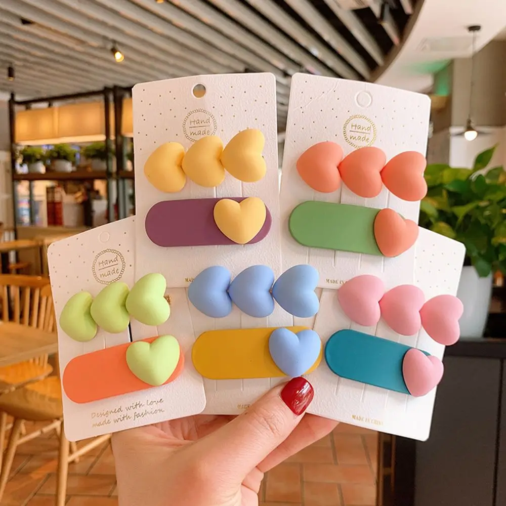 

2 шт., заколки для волос в форме сердца для девочек